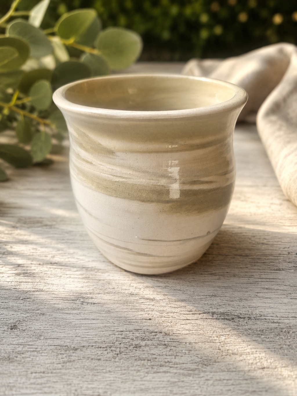 Sage & White Marbled Mini Vase