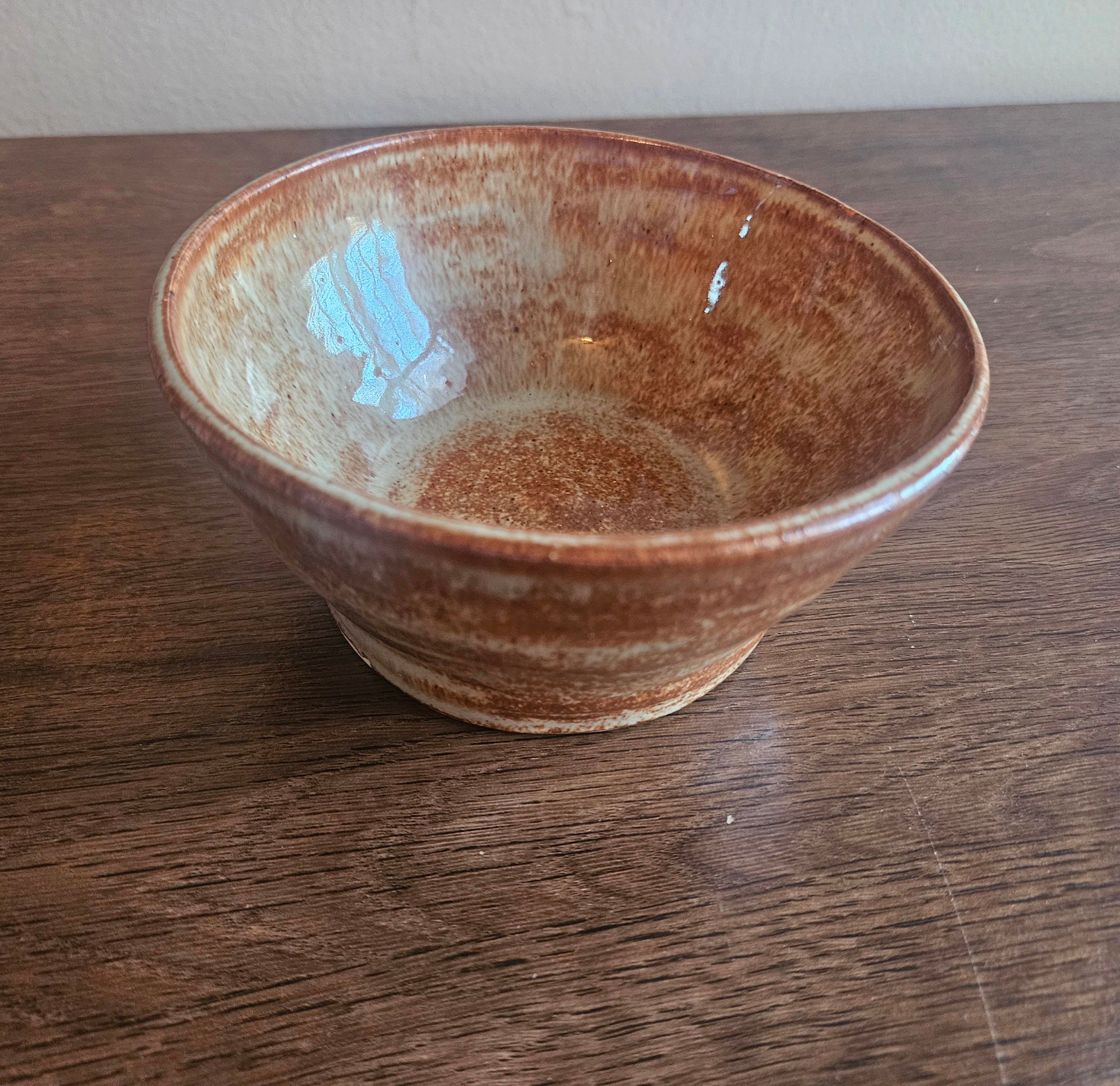 Wheel-Thrown Stoneware Small Bowl – Brown Glaze