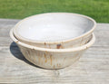Wheel-Thrown Stoneware Bowls – Mid-Fire White & Brown Glaze (Set of Two)