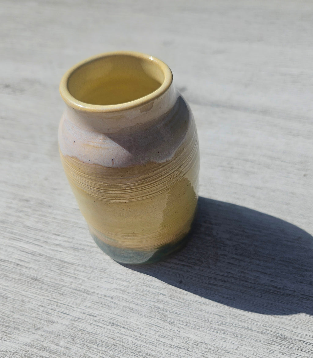 Miniature Yellow &. Green Vase