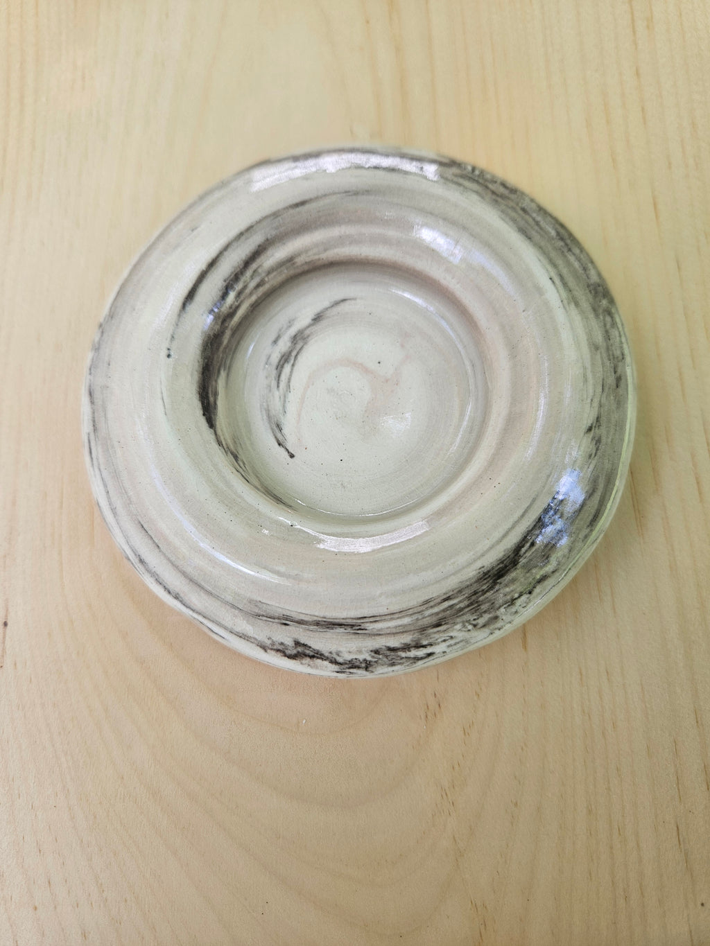 Charcoal Marbled Clay Ring Dish