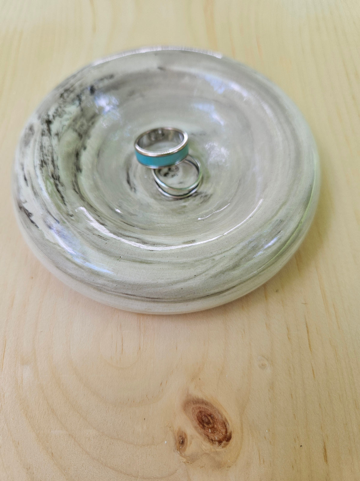 Sage Marbled Clay Ring Dish