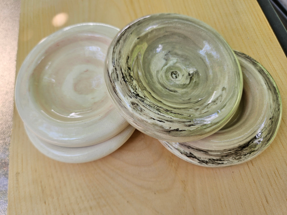 Charcoal Marbled Clay Ring Dish