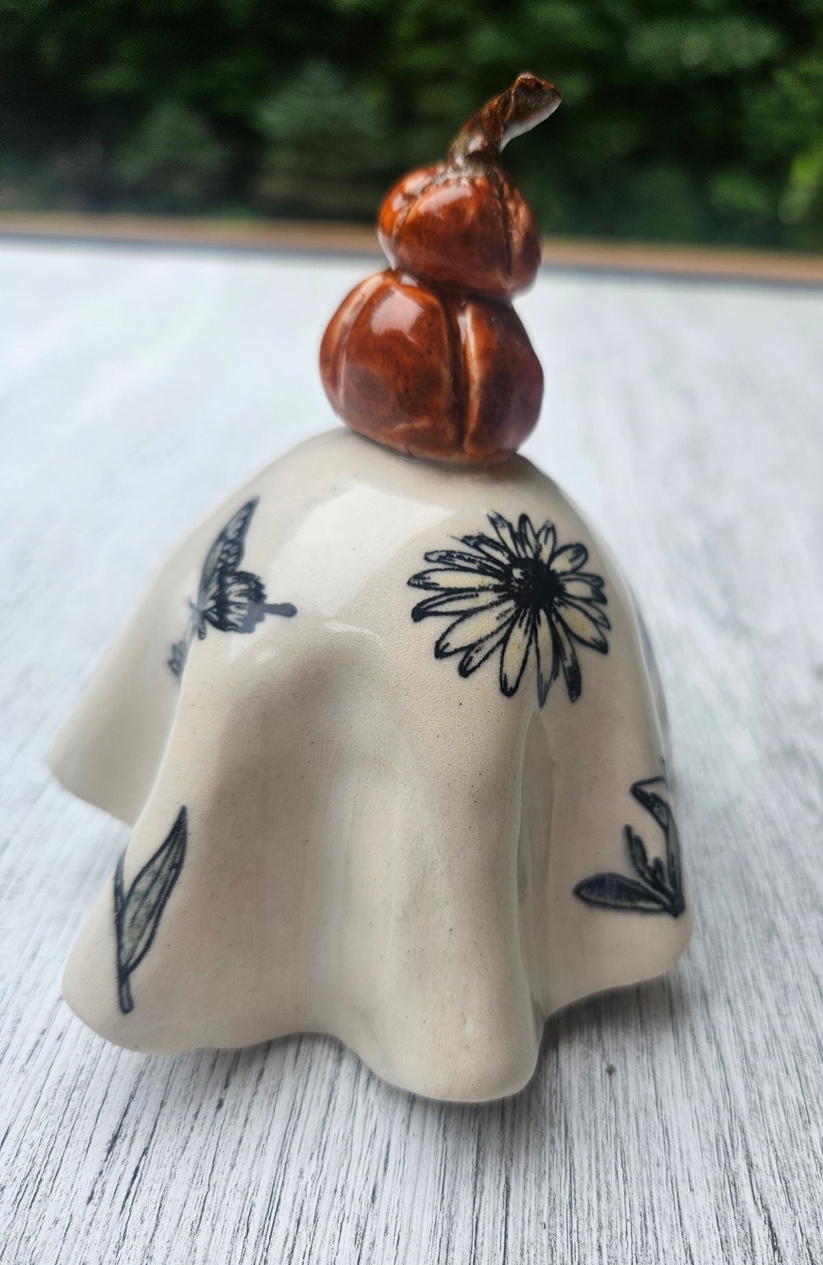 Botanical Tea Light Ghost – Double Pumpkin Crown