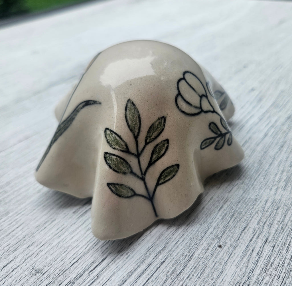Botanical Tea Light Ghost – Pumpkin Companion