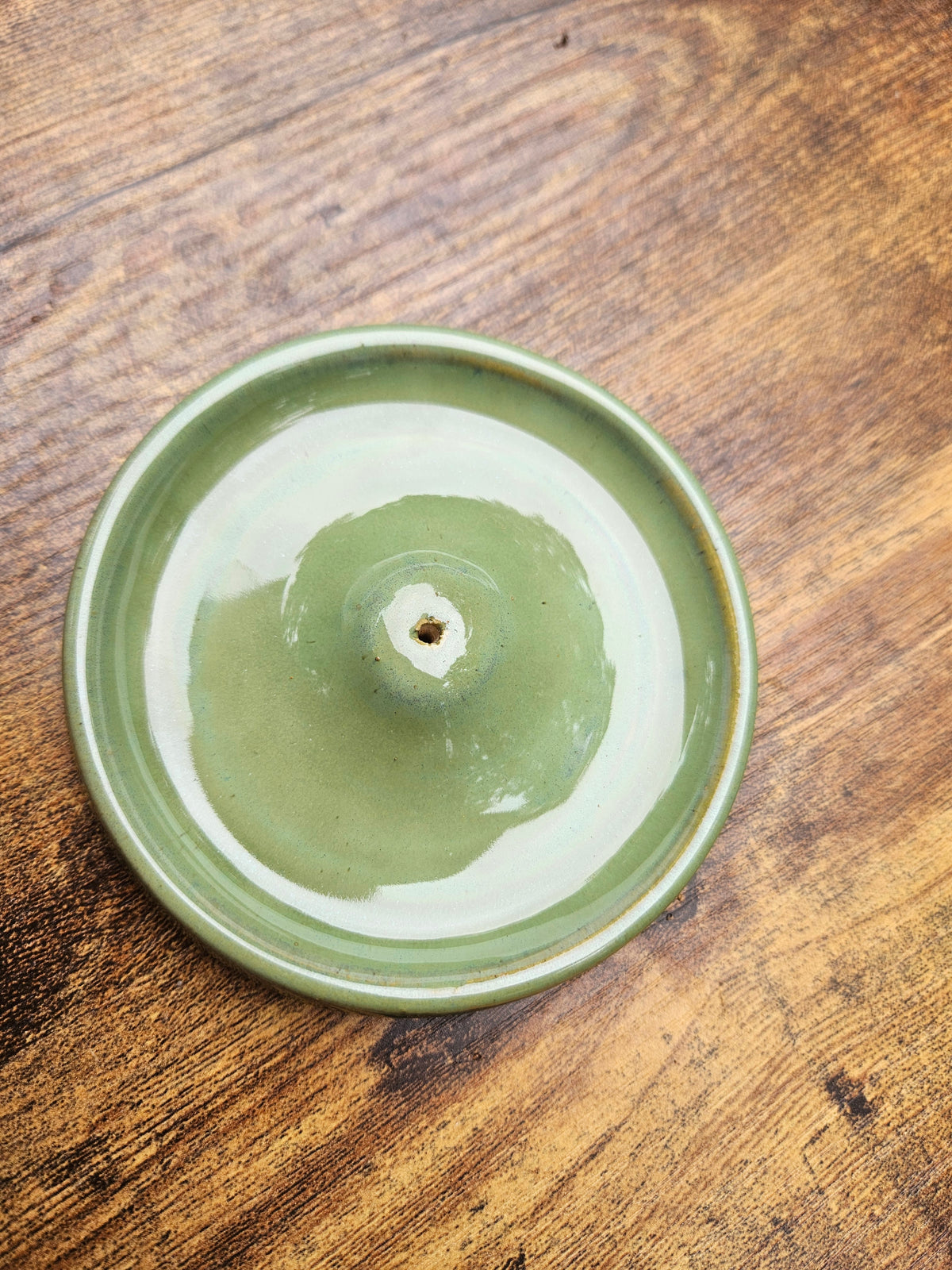 Handmade Ceramic Incense Burner — Sage Green