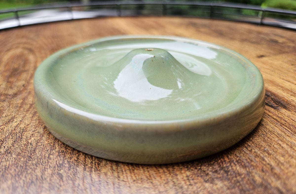 Handmade Ceramic Incense Burner — Sage Green