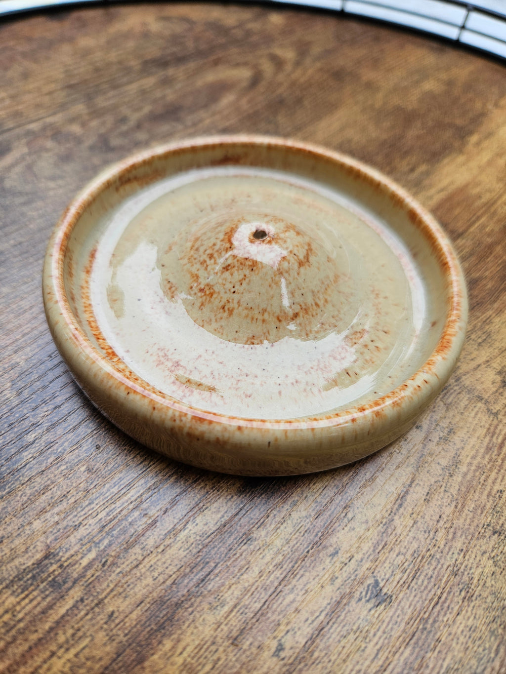 Handmade Ceramic Incense Burner — Amber Speckle