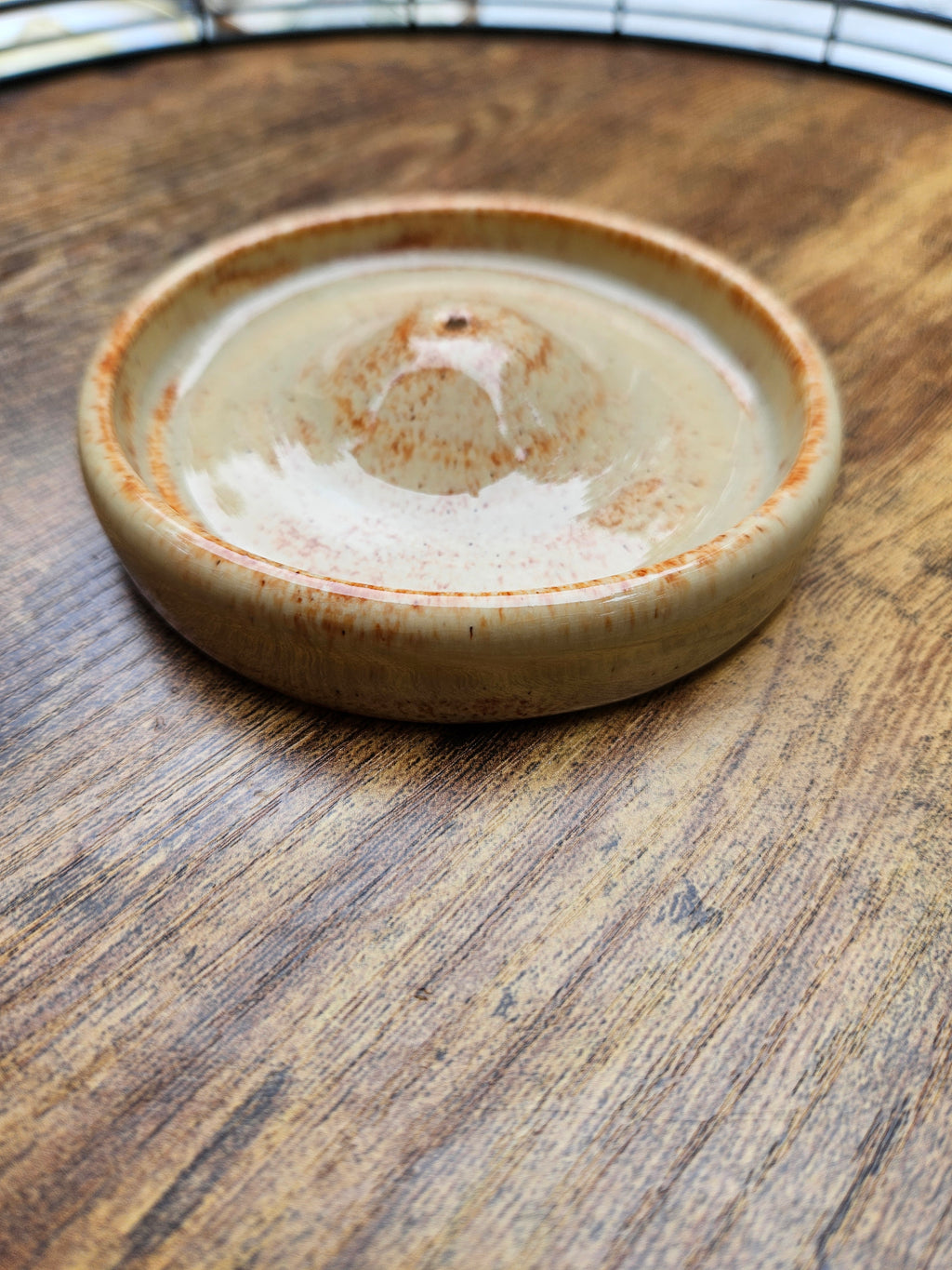 Handmade Ceramic Incense Burner — Amber Speckle