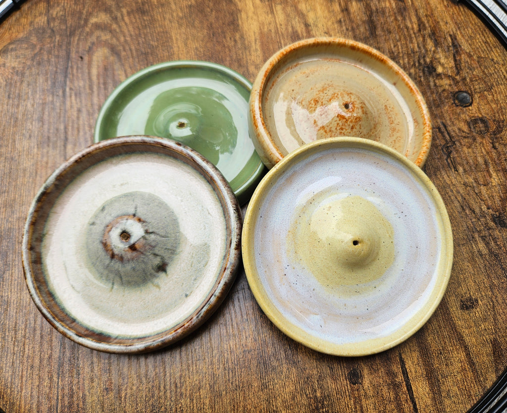 Handmade Ceramic Incense Burner — Cream & Warm Yellow