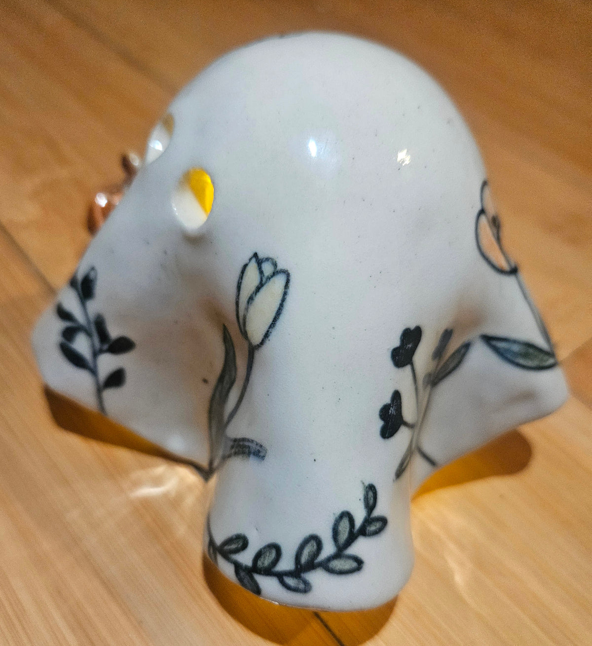Botanical Tea Light Ghost – Pumpkin Pair